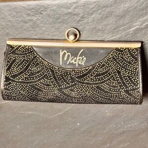 Bob Mackie Vintage Black Gold Sparkle Sunglass Eyeglass Case Crystal Ring Clasp